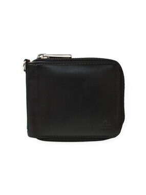 Gucci Wallet Bifold Zip Around Black Leather Sherry Line Billfold